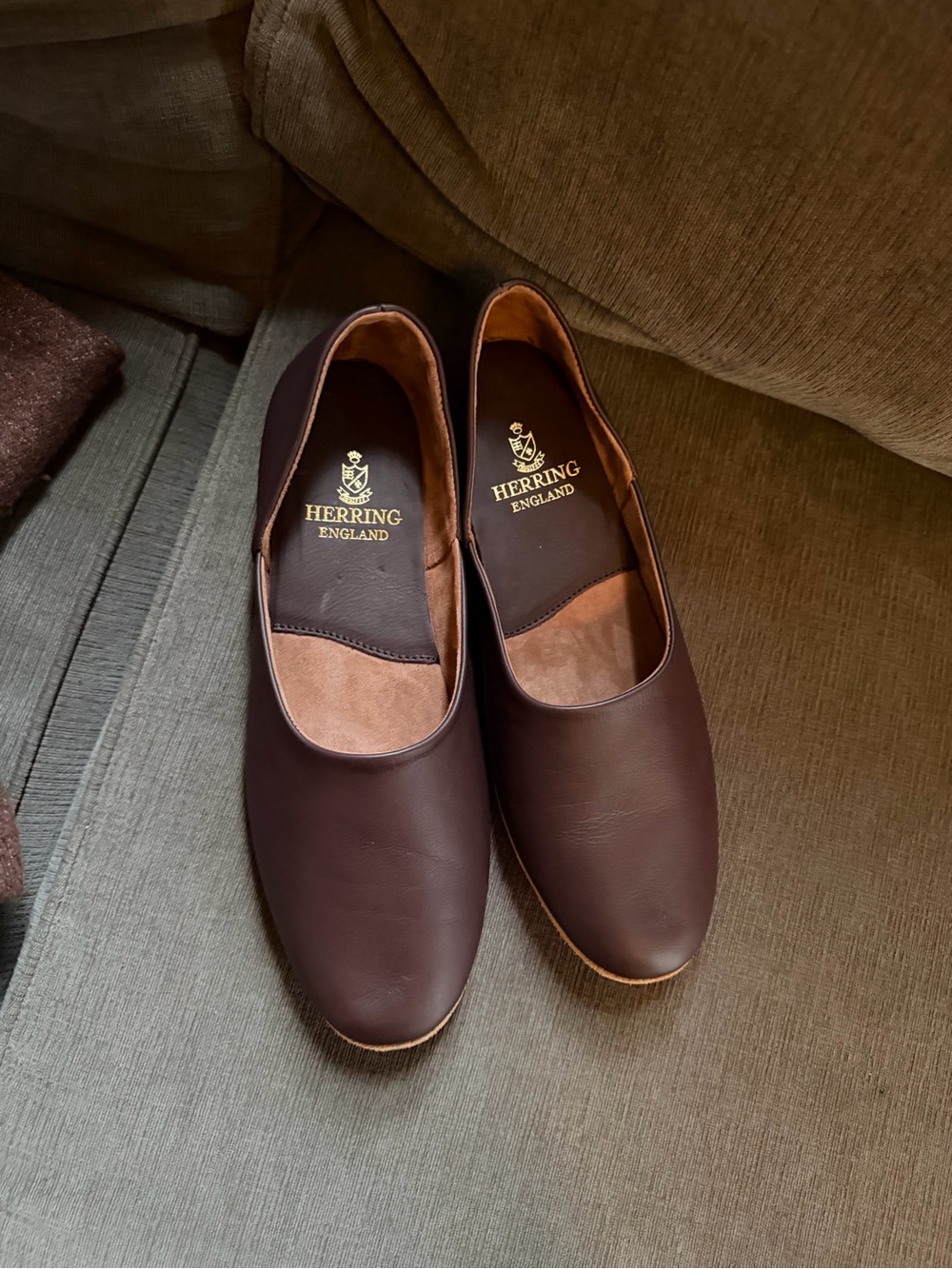 Wine men’s Leather Slip-On luxury Loafers size 13 slippers